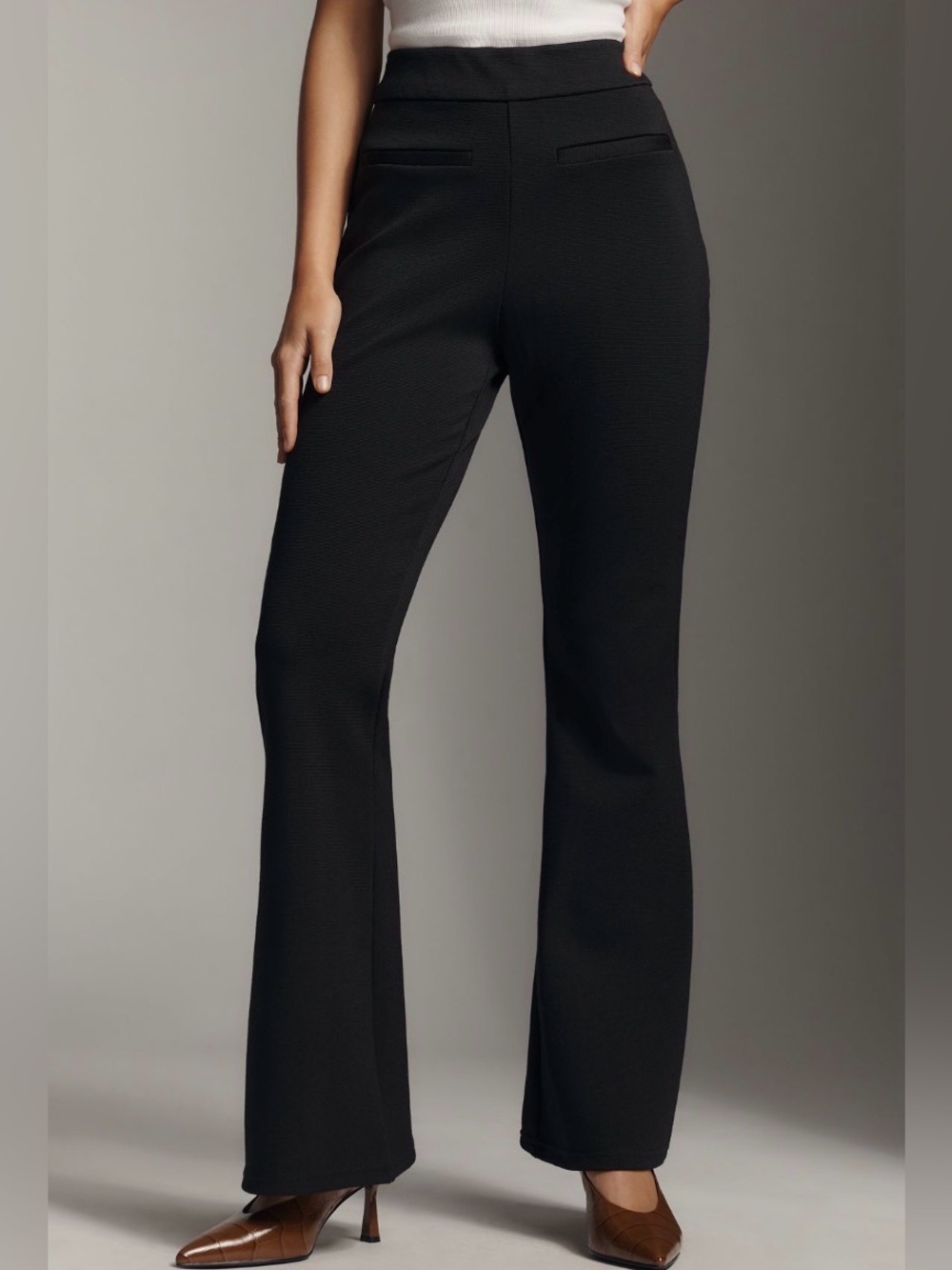 ✨ Anthropologie High-Rise Flare Knit Pants Sz M